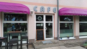 Front of cafe at Am Deich in Peenemuende