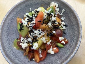 Heirloom tomato salad  at Mamanoko in San Francisco
