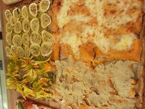 Zucca e crema di ceci, zucchine e limoni infornati at Prima la Materia in Rome