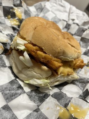 BBQ Cheesy Waffle Fry Sandwich   at Freakin' Vegan - Take Out & Delivery in Ridgewood