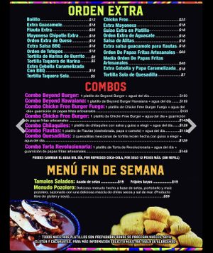 Menú at Revolucion Verde - Colonia Centro in Monterrey