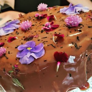 Vegan cake at Amendūla Café in Paris