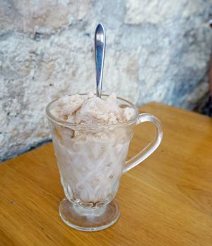 Almond granita (vegan) at Amendūla Café in Paris