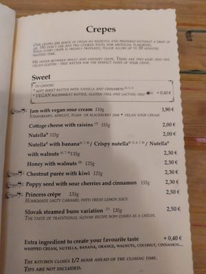 Menù 🧾 at Funki Punki in Bratislava