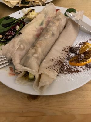 All pancakes served together.  at Funki Punki in Bratislava