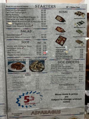 Most recent menu 10/22  at The Vegetable Garden in Silver Spring