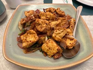 Spicy cumin tofu  at The Vegetable Garden in Silver Spring