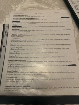 Gf menu. I forgot to take pics of the mains! 🤦‍♀️  at The Vegetable Garden in Silver Spring