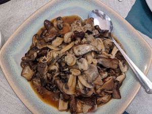 Mushroom forest at The Vegetable Garden in Silver Spring