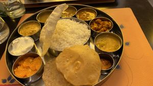 South Indian thali at Krishna Vilas in Eindhoven