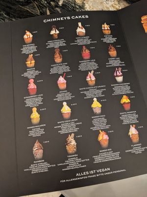 menu at Chimneys in Berlin