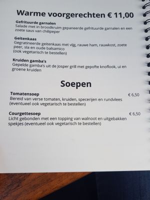 Soups can be made vegetarian  at De Gasterij in Gorinchem