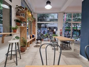 Inside at NEØ Coffee House in Barcelona