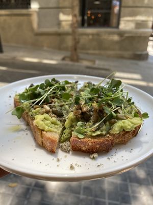 Avocado toast! This one is really delicious. at NEØ Coffee House in Barcelona