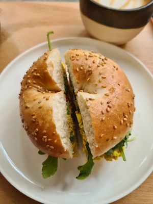 Bagel at NEØ Coffee House in Barcelona