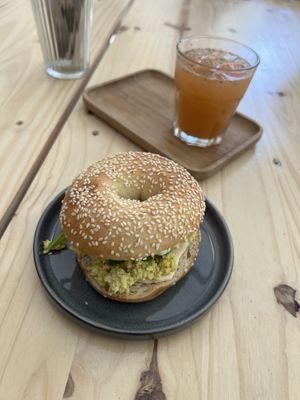 Seasonal Bagel  at NEØ Coffee House in Barcelona