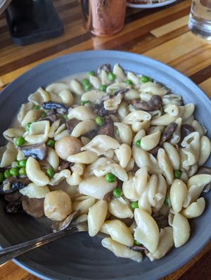 Mushroom stroganoff at Crust & Craft in Rehoboth Beach