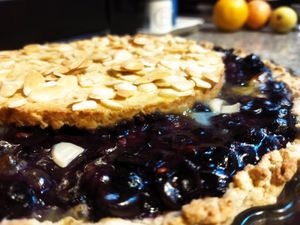 Raisins and almond pie at La Rosina Ecovillage in Las Huertas De Cansa