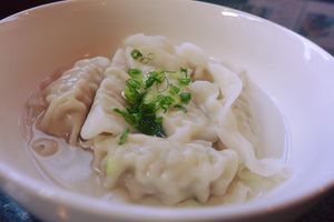 Boiled vegetable dumplings  at Ganso Gyouzaen in Kobe
