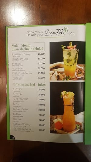 Menu 10/11 at Lien Toa in Ho Chi Minh City