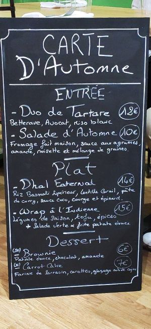 Menu at eaternal in Perpignan