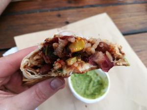 Mexican bean pocket at Shroom Cafe in Denmark