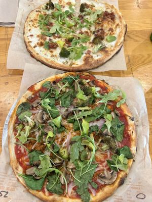 Vegan pizza pictured on bottom  at Blaze Pizza in Tampa