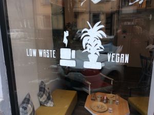 Looking through a Veza window at VeZa in Belgrade