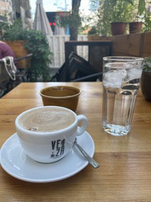 Acorn coffee with hazelnut milk 🎶☕️ at VeZa in Belgrade