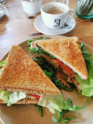 "Better than tuna" tost ❤️ at VeZa in Belgrade