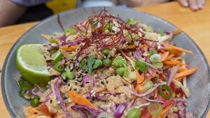 Thai peanut bowl at VeZa in Belgrade