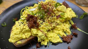 Tofu on toast at VeZa in Belgrade