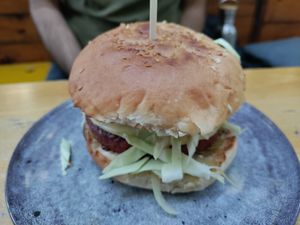 Cheese burger at VeZa in Belgrade