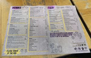 Menu  at VeZa in Belgrade