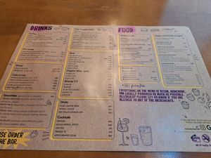Menu at VeZa in Belgrade
