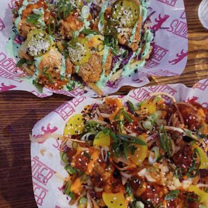 Korean BBQ teller and the garlic teller at Döner Summer in Leeds