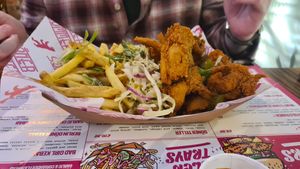 Vegan fried chicken and fries at Döner Summer in Leeds