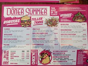 Menu at Döner Summer in Leeds