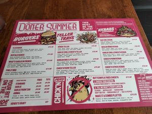 Dinner menu at Döner Summer in Leeds