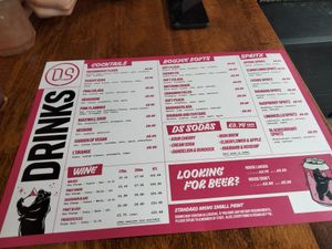 Drinks menu at Döner Summer in Leeds