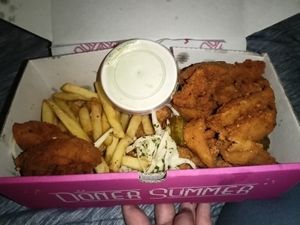 Ch*cken and chips meal with extra ch*cken 🙃 at Döner Summer in Leeds