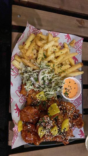 Buttermylk chicken with Korean BBQ  at Döner Summer in Leeds