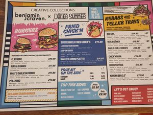 Menu the food side at Döner Summer in Leeds