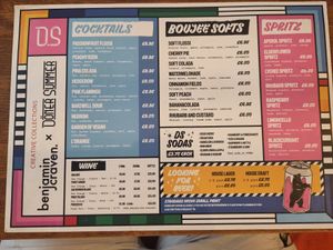 Menu drinks side at Döner Summer in Leeds