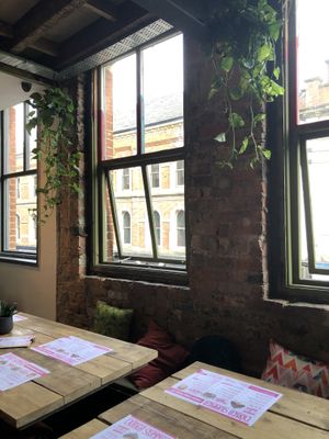 Upstairs window seats  at Döner Summer in Leeds