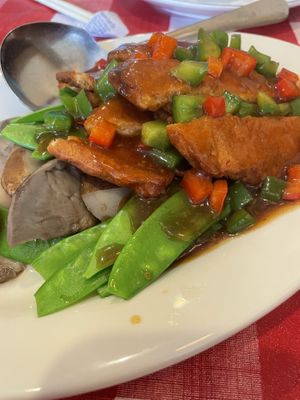 Portobello mushroom with chicken steak  at Yuan Fu in Rockville