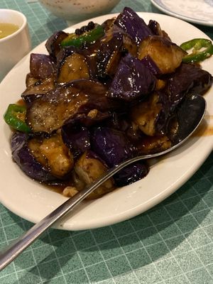 Eggplant with black bean sauce  at Yuan Fu in Rockville