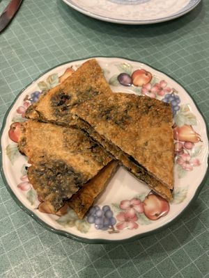 Sesame spinach pancakes  at Yuan Fu in Rockville