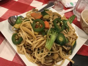 Noodle dish, we added the jalapeños. Wonderful texture and flavors. Love the fresh ingredients!  at Yuan Fu in Rockville