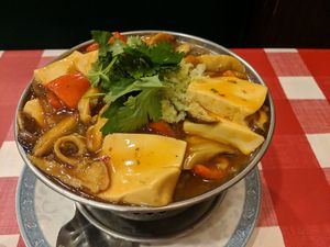 Spicy tofu in hotpot at Yuan Fu in Rockville